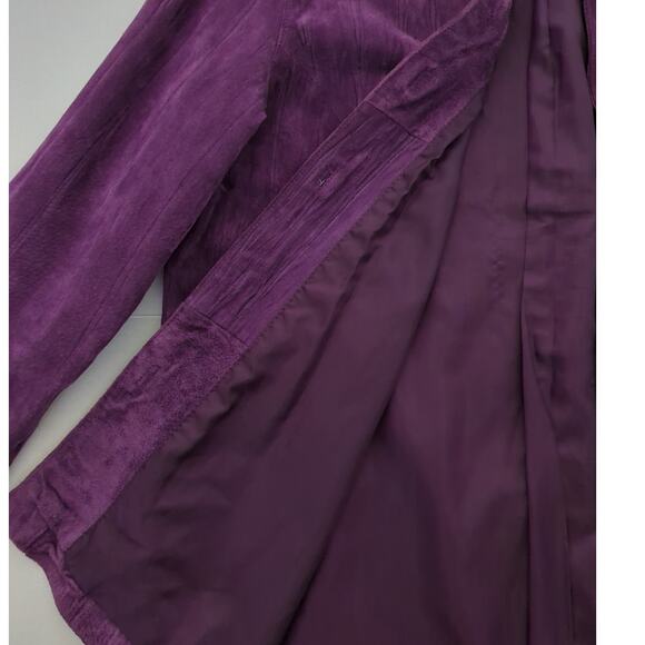 Coldwater Creek Purple Plum Suede Button Up Jacket Fully Lined Women's Size L - Picture 3 of 8